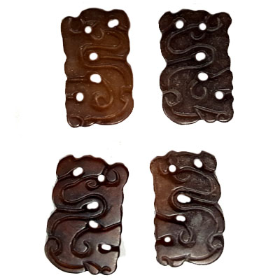 JADE SMALL PENDANT DRAGON 20X30MM BROWN (4 PCS)
